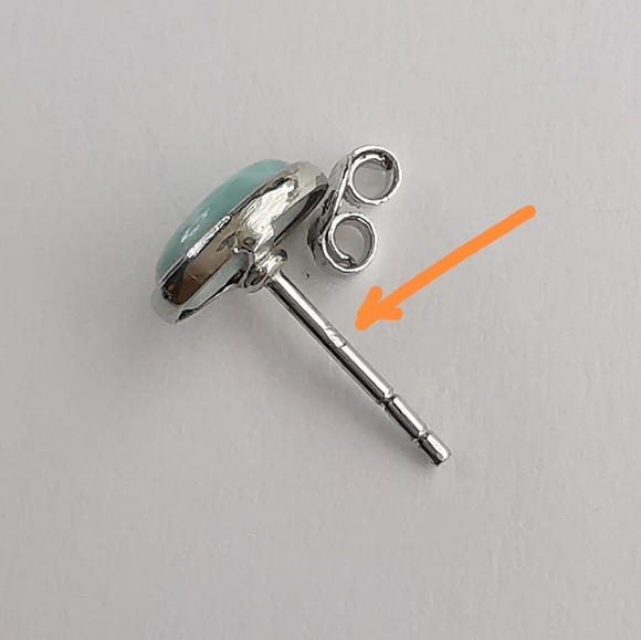 New Larimar stud earrings in Sterling Silver - Picture 2 of 5